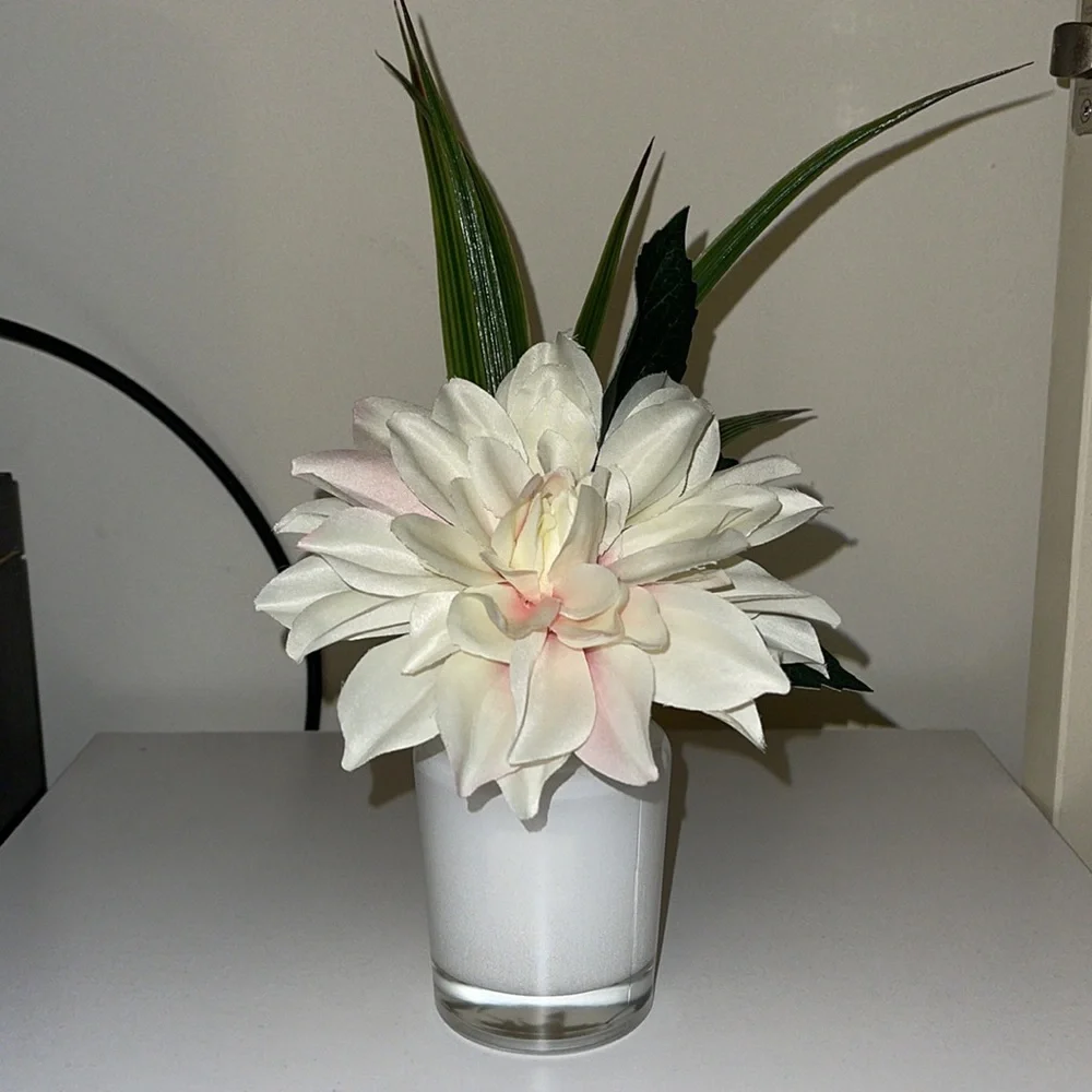Faux Plant Size 4.75x2.5 Color White Green Pink